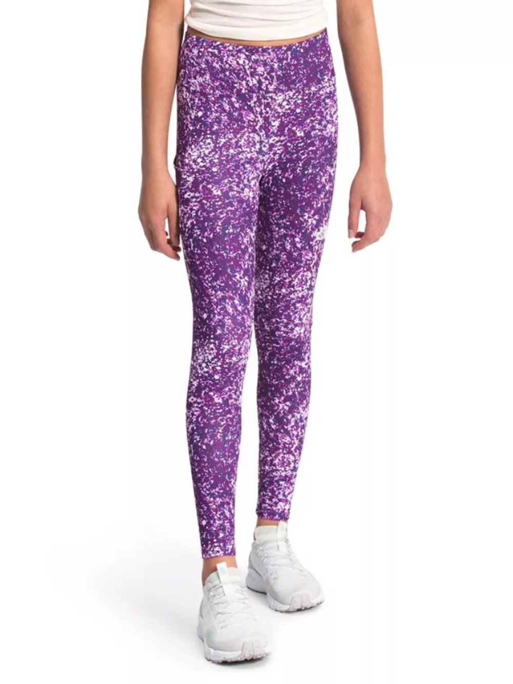 THE NORTH FACE Big Girls Printed Mountain Gravity Purple Paint Spots Tights XL